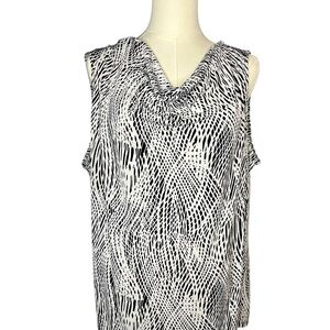 ~ Liz Claiborne Tank Tops for Women Black and White‎ Sleeveless Top Size 1X